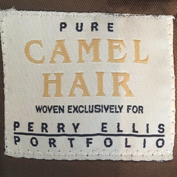 Vintage Perry Ellis Camel Hair Tan Sport Coat 40R - Picture 8 of 10